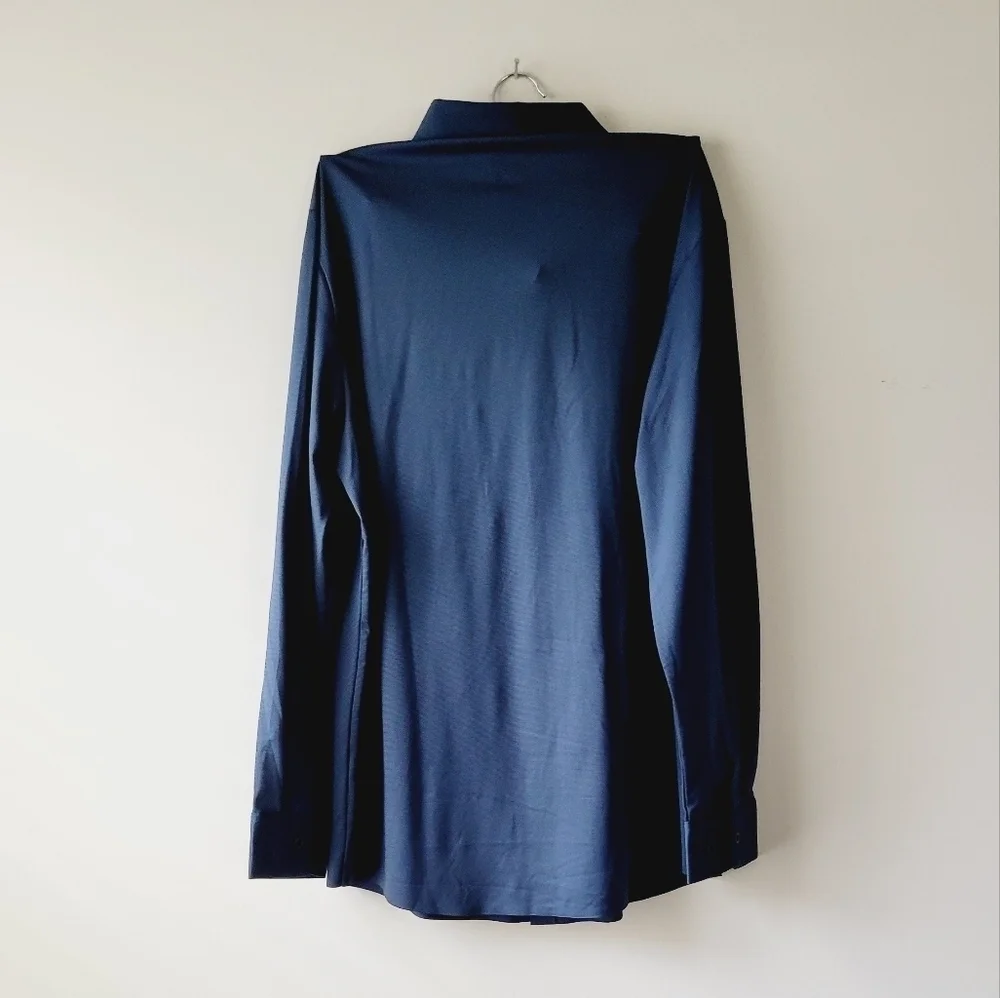 NWT Youngor Chinese fancy brand color blue bottom‎ down men's shirt size M